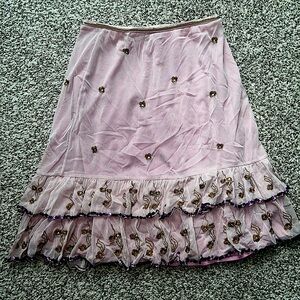 Vintage Y2K Ruffled Floral Pink Skirt